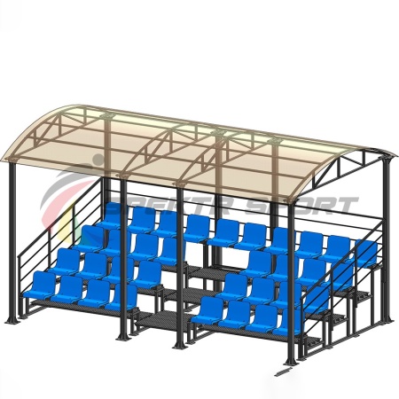 Купить Трибуна для зрителей 4 ряда на 34 места с навесом и перилами в Чулыме 